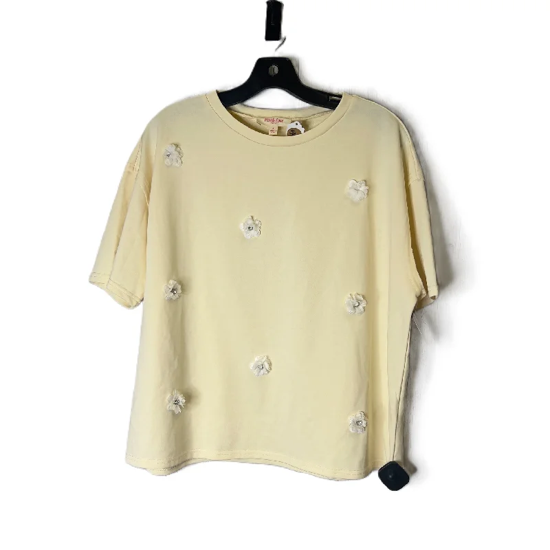 Top Short Sleeve By Peach Love Cream California In Cream, Size: S