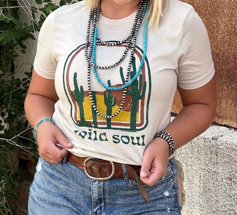 Wild Soul Tee In Heather Dust