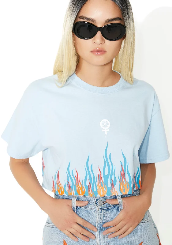 Sky Litty Cropped BF Tee