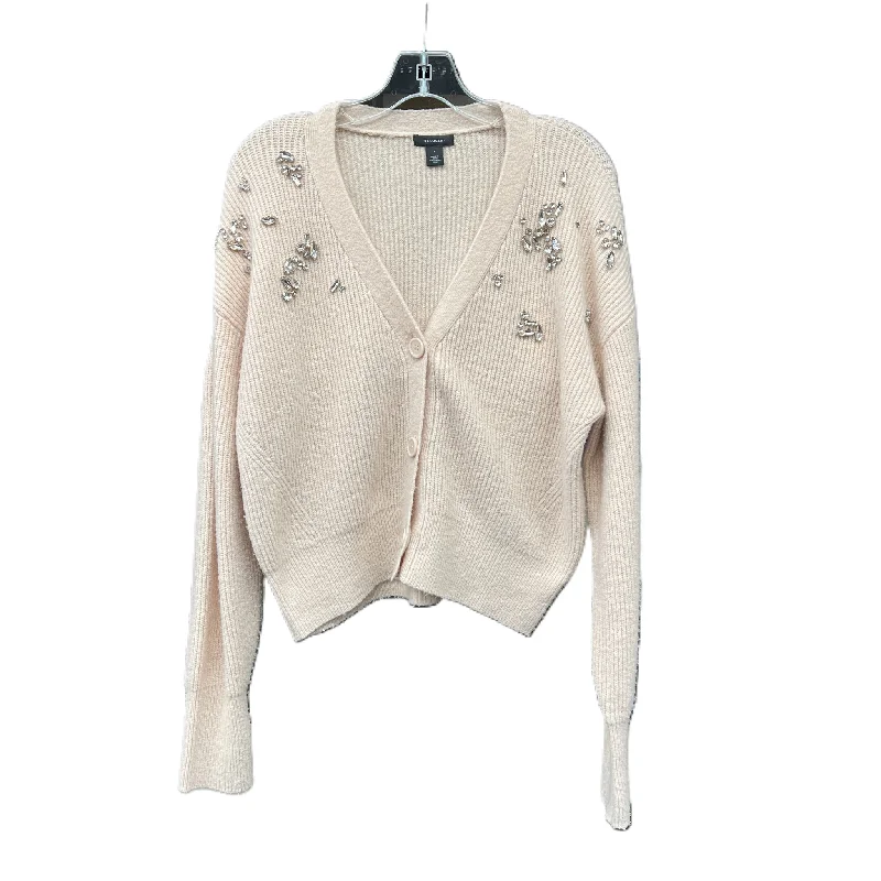 Sweater Cardigan By Halogen In Peach, Size: S