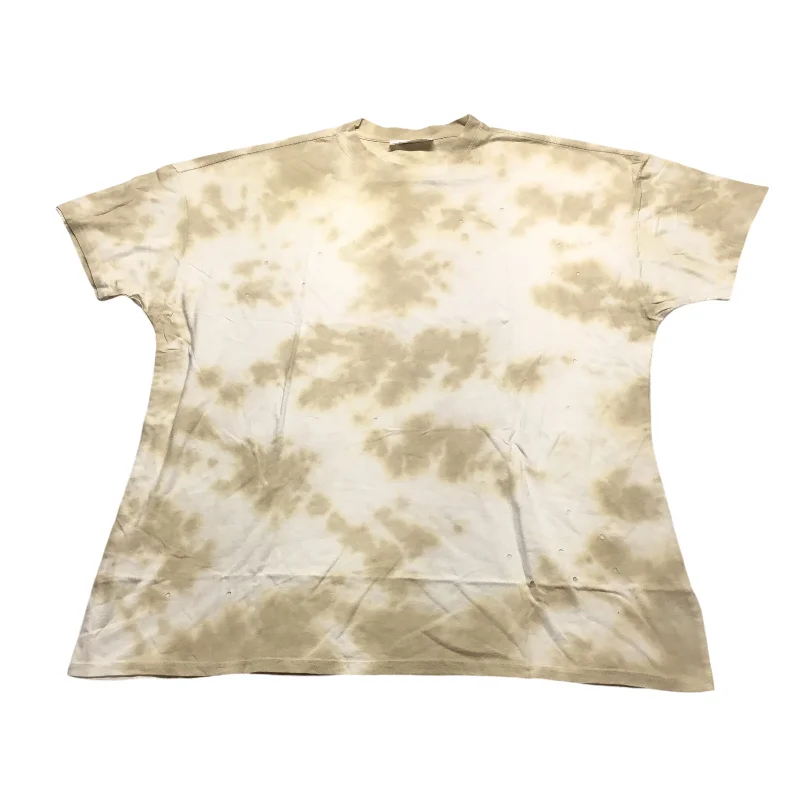 Top Short Sleeve By Double Zero In Tan, Size: S