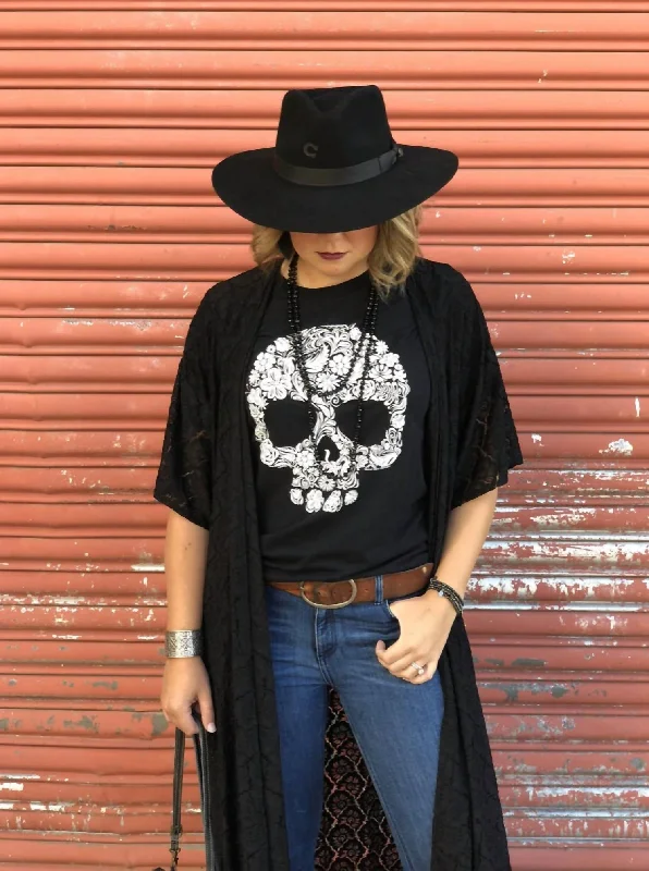 Sugar Skull Tee In Black