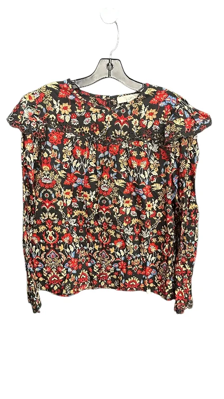 Top Long Sleeve By Loft In Floral Print, Size: M