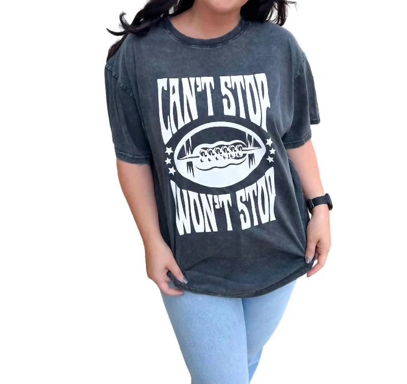 Can't Stop Won't Stop Rocker Tee In Washed Black