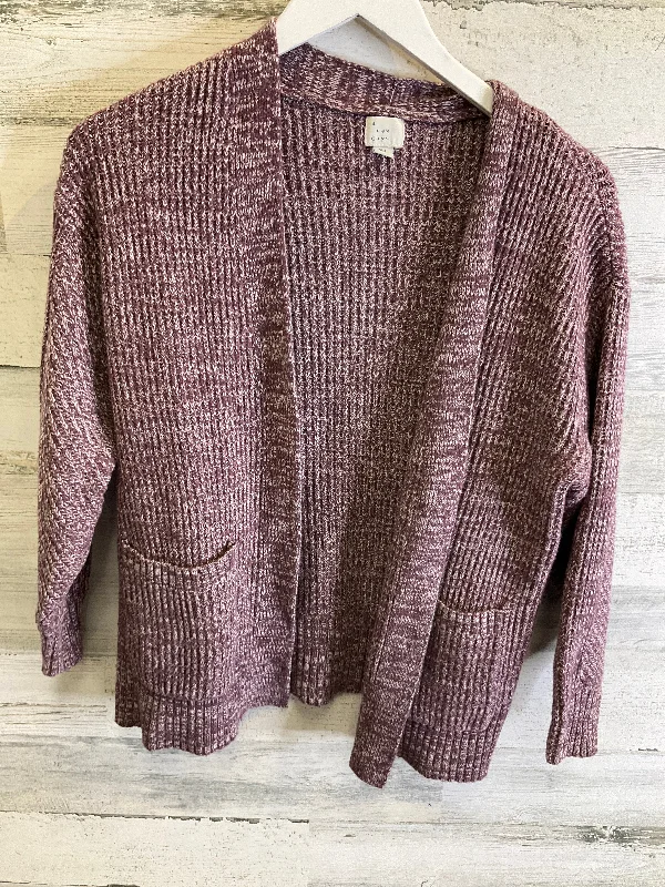 Sweater Cardigan By A New Day In Purple, Size: Xs