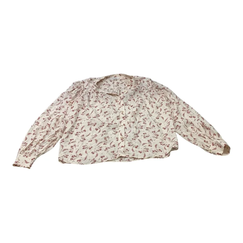 Top Long Sleeve By Frame In Pink, Size: M