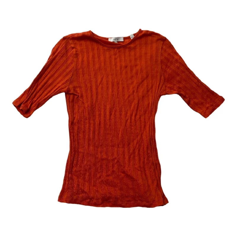 Top Short Sleeve By Vince In Orange, Size: S