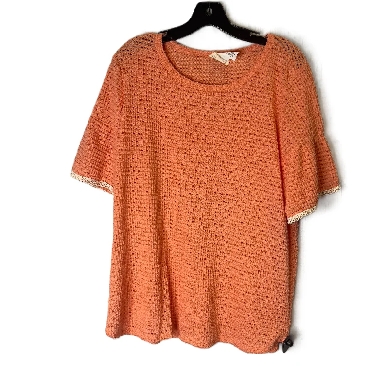 Top Short Sleeve By Bibi In Orange, Size: M