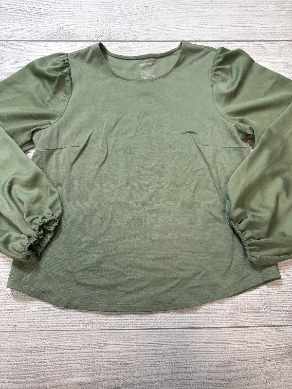 Top Long Sleeve By Nine West Apparel In Green, Size: L