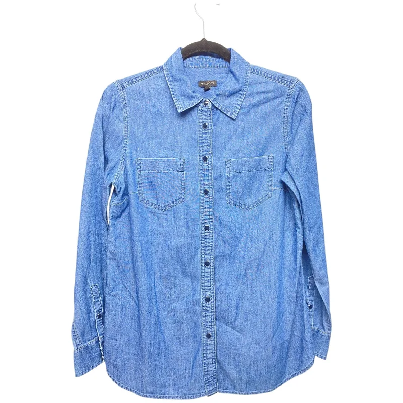 Top Long Sleeve By Talbots In Blue Denim, Size: Xs