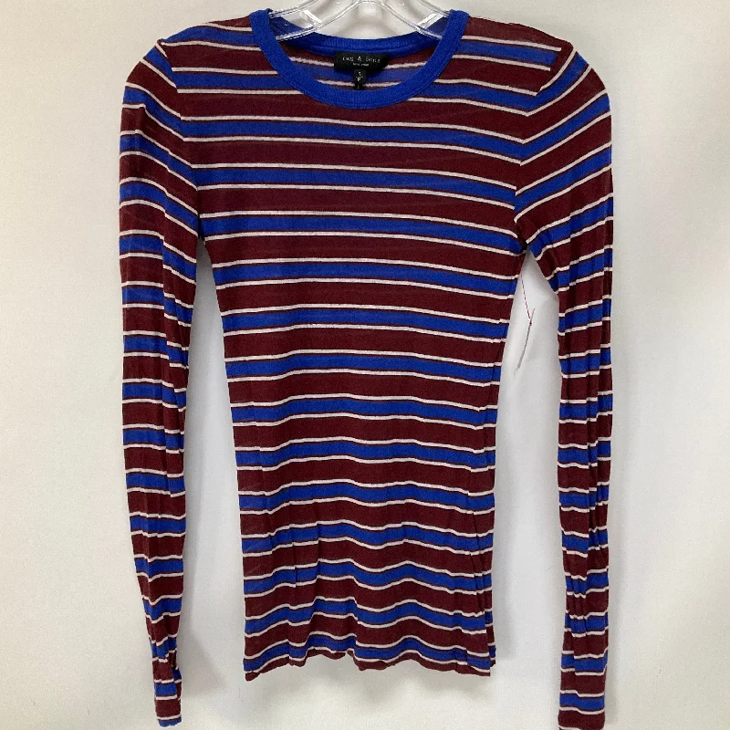 Top Long Sleeve By Rag And Bone In Striped Pattern, Size: S