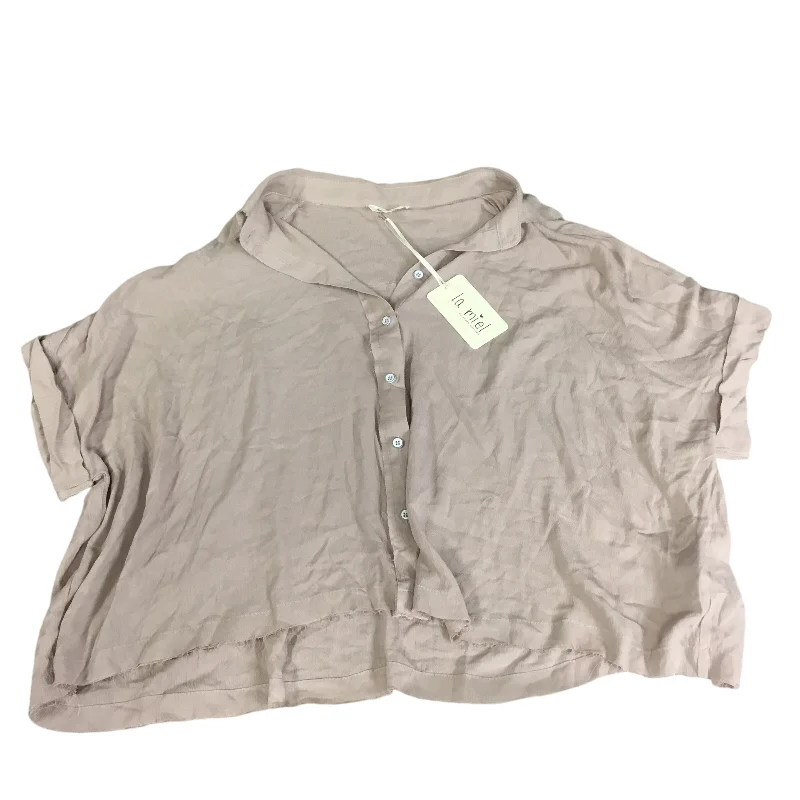 Top Short Sleeve By La Miel In Tan, Size: S