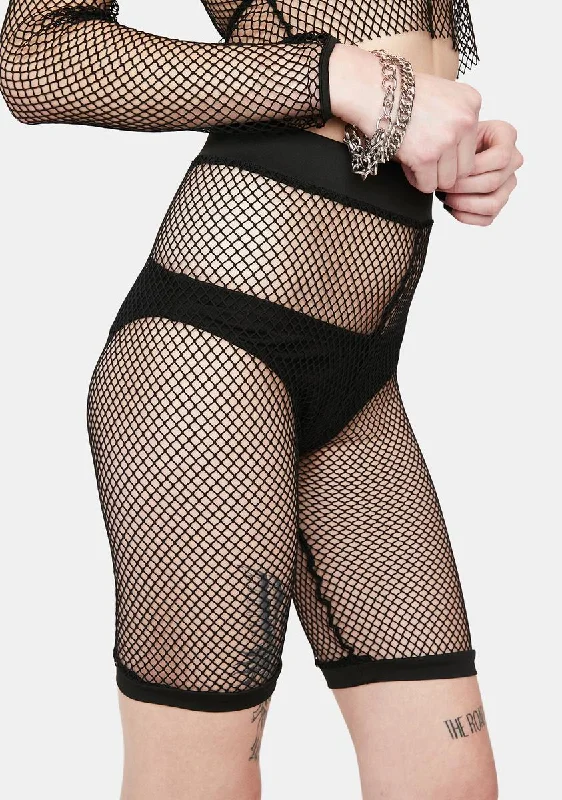 Won't Forget Ya Fishnet Biker Shorts