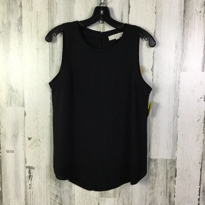 Blouse Sleeveless By Loft In Black, Size: S