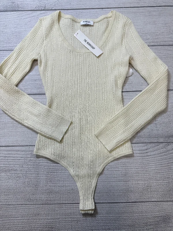 Bodysuit / Top Long Sleeve By The Workshop In Cream, Size: M