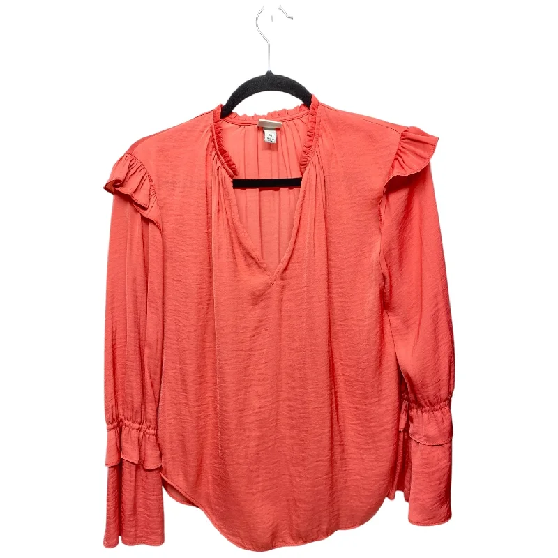 Top Long Sleeve By A New Day In Coral, Size: Xs