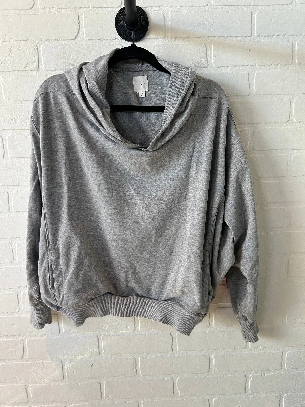 Sweatshirt Hoodie By T. In Grey, Size: S