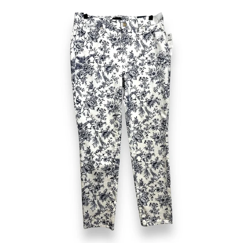 Jeans slim ankle Jean By Talbots In Floral Print, Size: 8