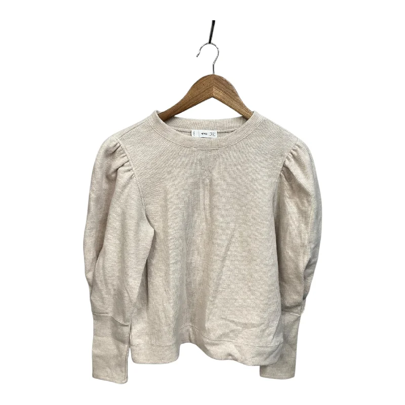 Top Long Sleeve By Mng In Tan, Size: L