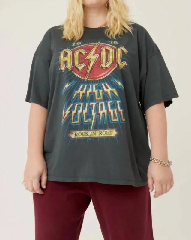 Ac/dc 1976 High Voltage Tee In Vintage Black