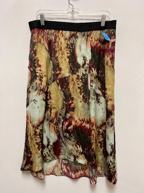 Skirt Midi By Simply Vera In Red & Yellow, Size: 12