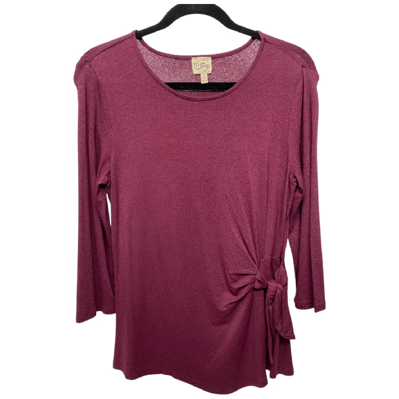 Top 3/4 Sleeve By Como Vintage In Maroon, Size: Sp