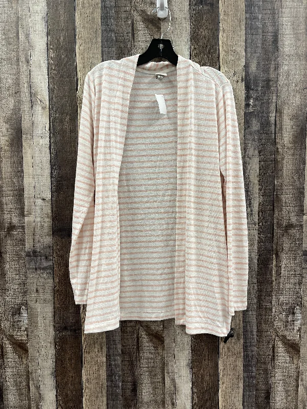 Sweater Cardigan By A New Day In Pink & White, Size: M