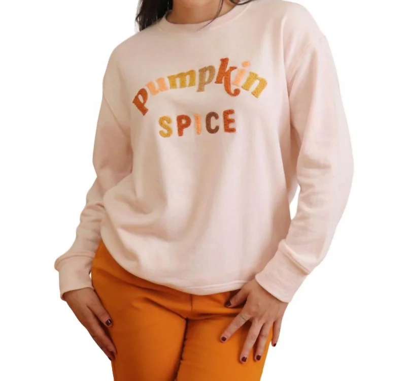 Weekend Style Deals – Limited Availability Pumpkin Spice Sweatshirt In Blush