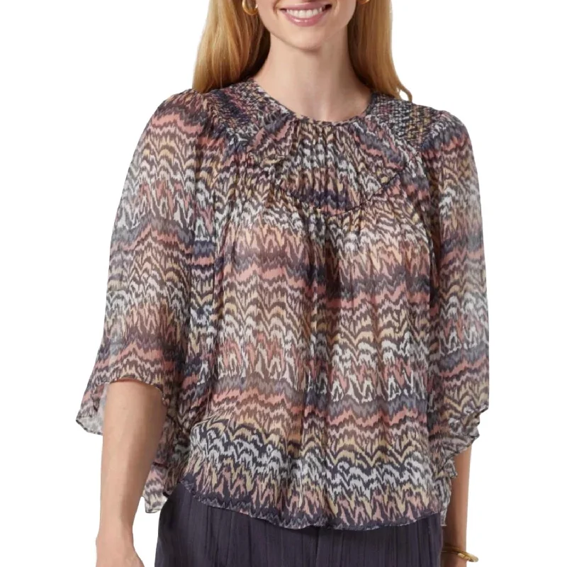 The Best Deals Of The Week Are Here Rosalind Short Sleeve Silk Top In Pale Mauve Malt