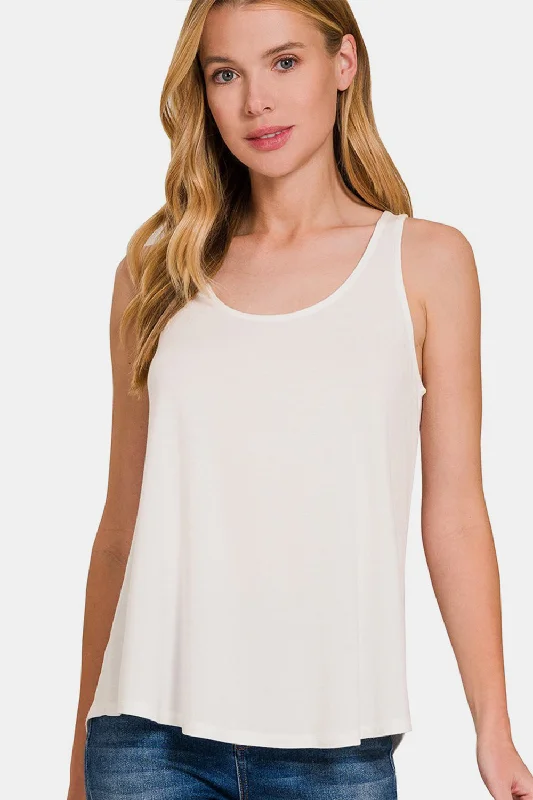 Last Chance To Grab These Amazing Deals Round Neck Flowy Hem Tank