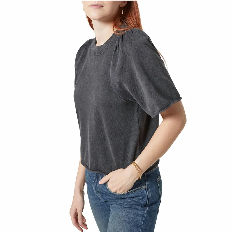 Limited Stock – Hurry Before It'S Gone Janez Short Sleeve Top In Black