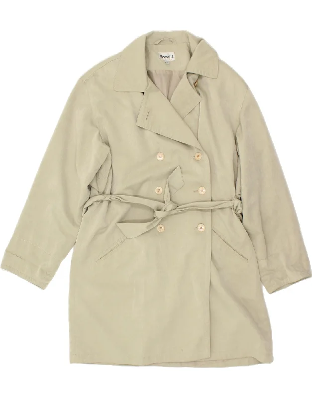 Casual Fashion VINTAGE Womens Trench Coat UK 16 Large Beige Polyester