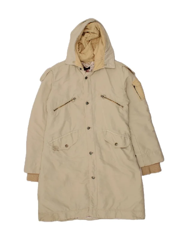 Women's Clothing Outfit Set DIESEL Womens Hooded Windbreaker Coat UK 16 Large Beige Nylon