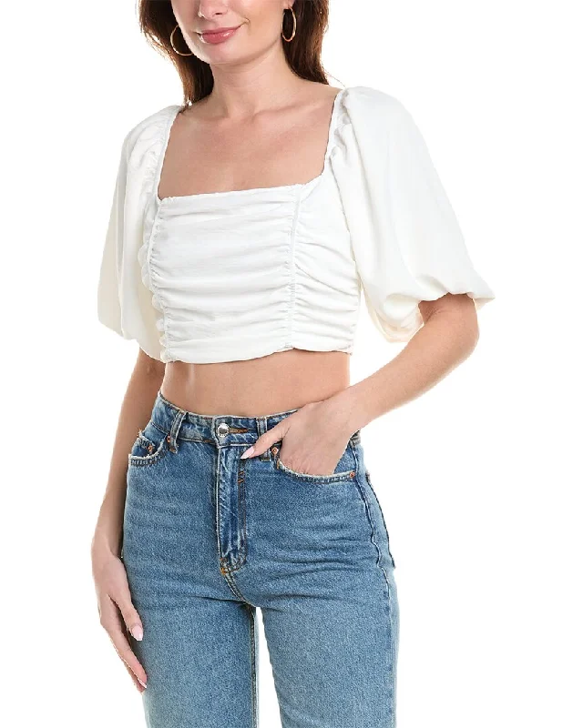 Fashion-Forward Looks At Low Prices Isla Ciel Ruched Crop Blouse