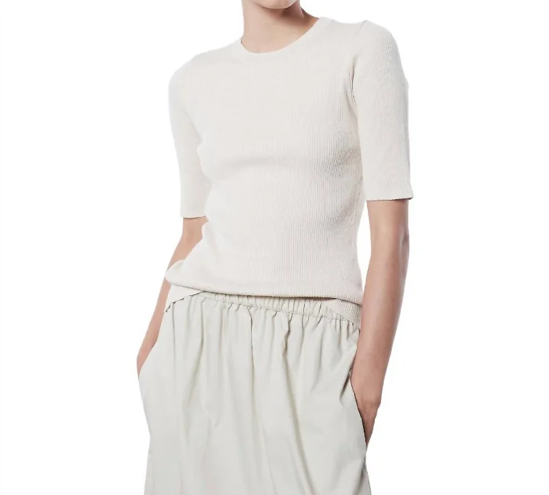 Limited Time Offer Crew Neck Top In Bone