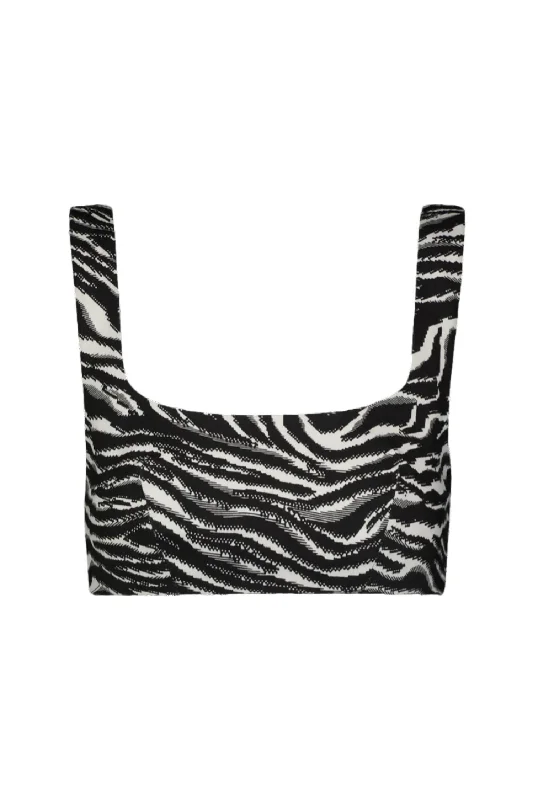 Massive Savings Anna Tie Back Crop Top In Zebra