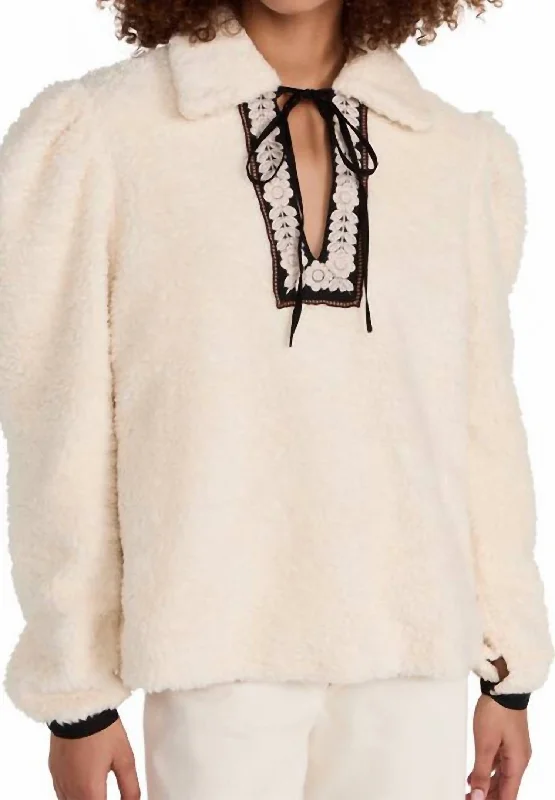 Flash Sale Now Loretta Teddy Fleece Tunic In Cream Teddy