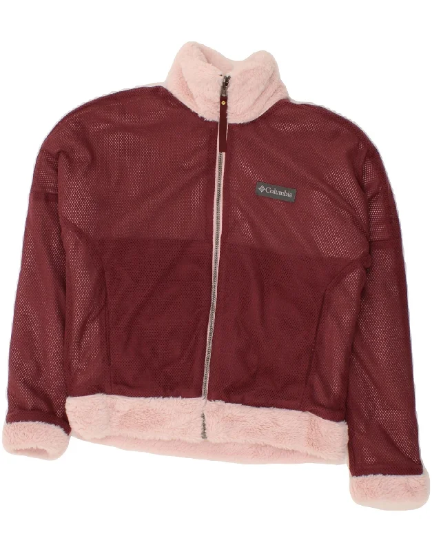 Women's Active Outfit For Fitness COLUMBIA Womens Oversized Reversible Jacket UK 6 XS Maroon Polyester