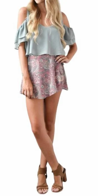 This Weekend's Hottest Deals Are Live Sadie Ruffle Crop Top In Silver Sage Chiffon