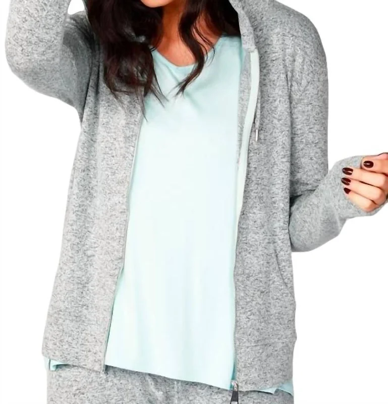 Don't Miss Out On These Must-Have Deals Melange Zip Hoodie In Mist
