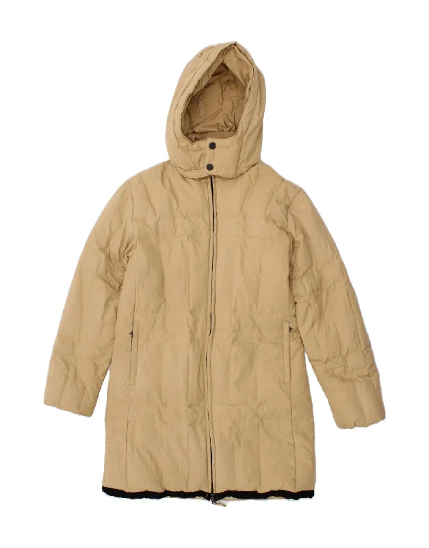 Women's Clothing For Holiday Travel SLAM Womens Hooded Padded Coat UK 10 Small Beige Polyester