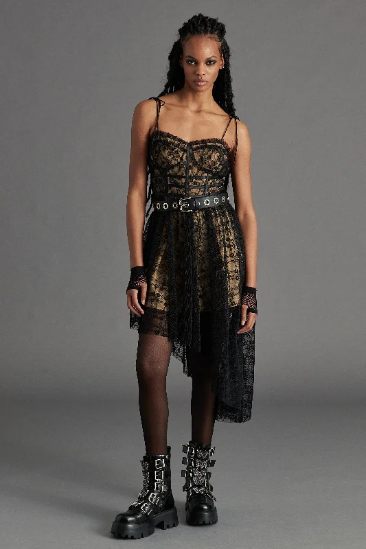 Lace asymmetrical dress by Steve Madden