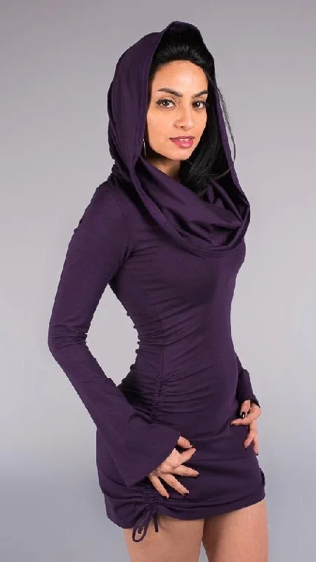 Purple Bamboo Sleeved Huntress Cinch Dress