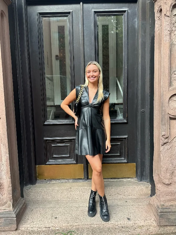 Vegan Leather Twist Dress by Steve Madden