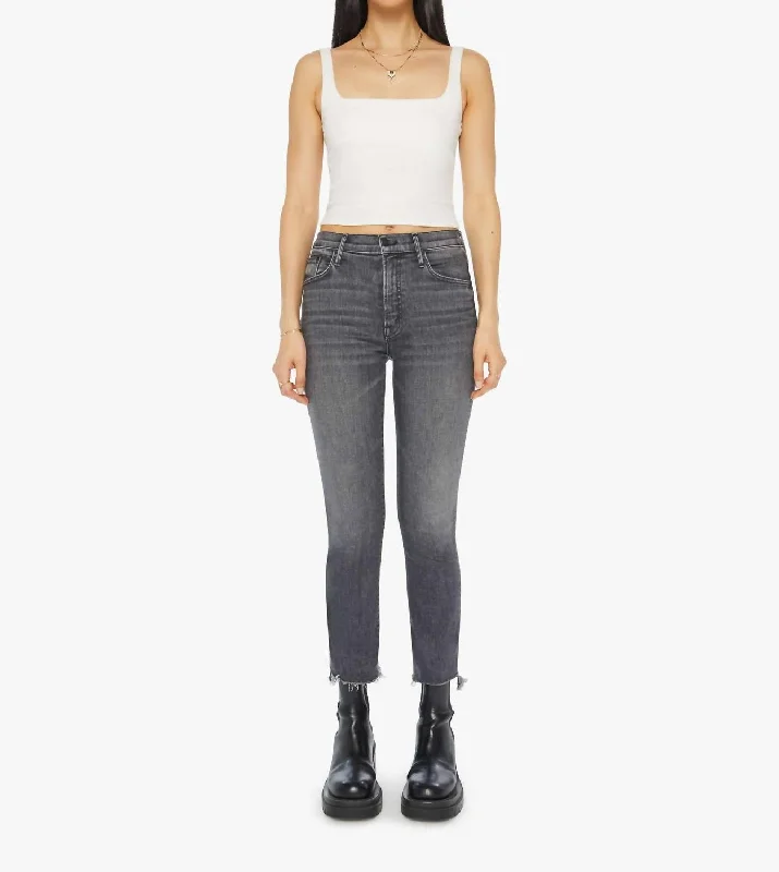 Insider Crop Step Fray Jeans In Up In Smoke