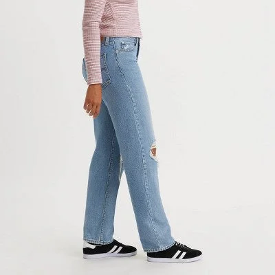 Open Box - Levi's Women's Mid Rise Straight Leg Relaxed Jeans Loose